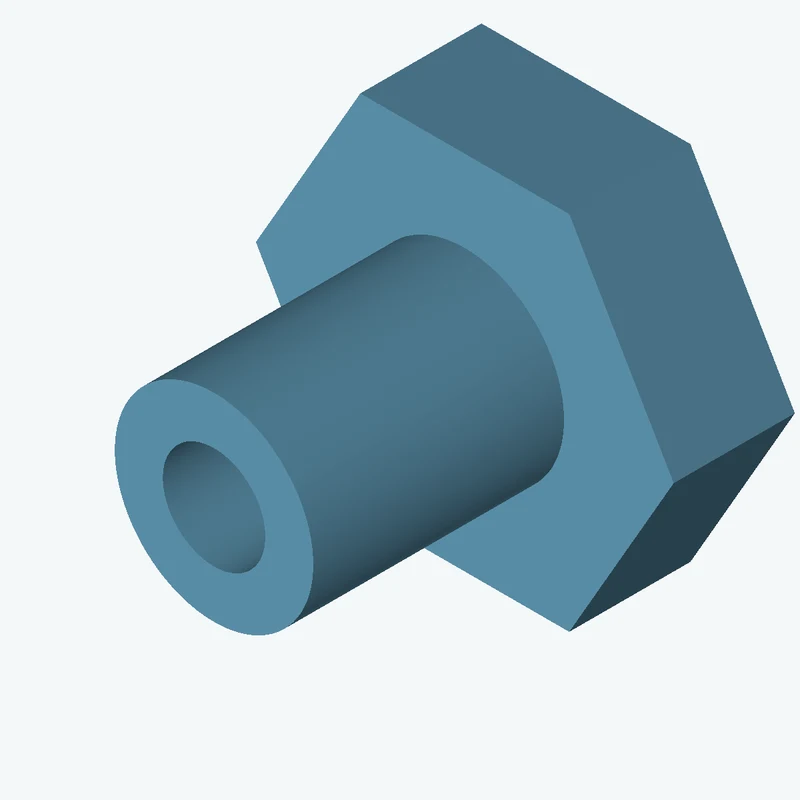 6-sided polygon section, 20 mm across corners, extruded 5.8 mm thick — 2981