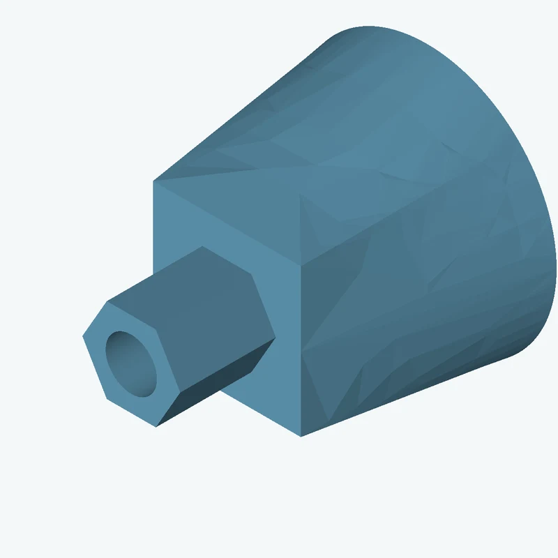 Lofted body through 2 sections: Ø79.6 mm circular section → 45.3 × 45.3 mm rectangular section — 3273