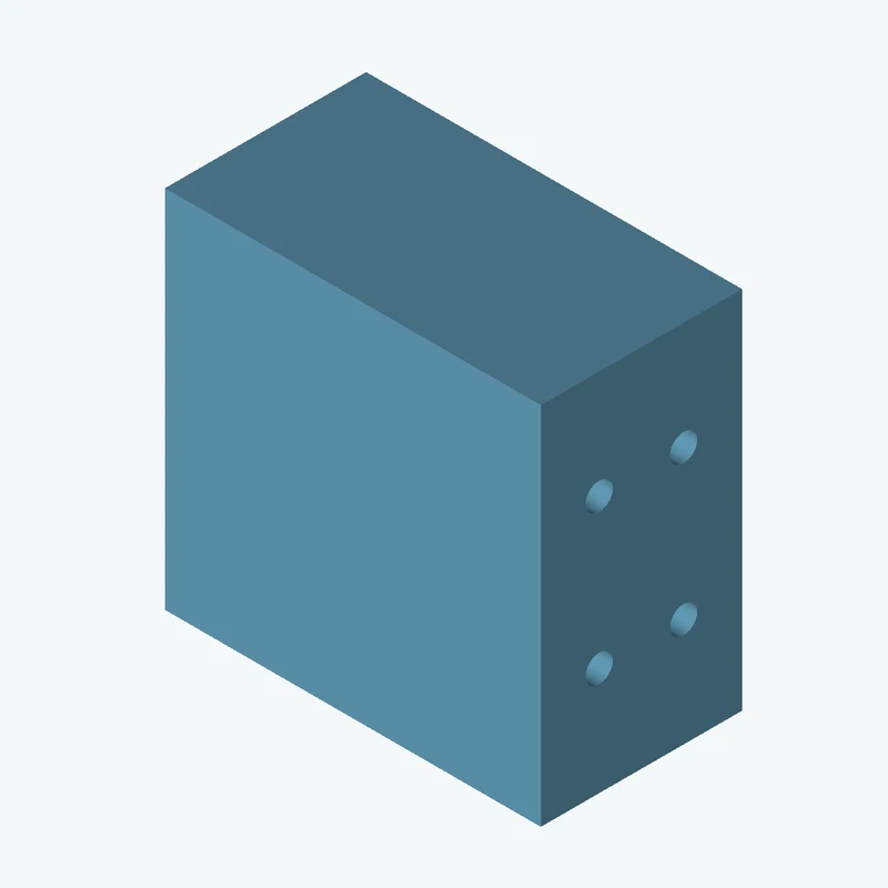 Rectangular body, 59.6 × 57.9 × 31.9 mm (W×D×H) — 3301