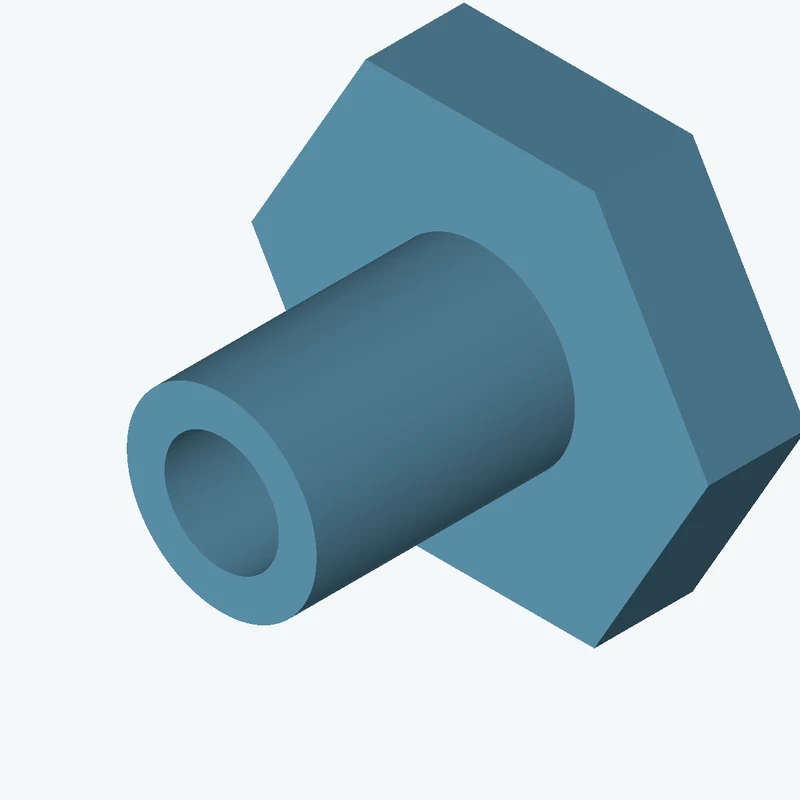 6-sided polygon section, 40 mm across corners, extruded 8.6 mm thick — 3320
