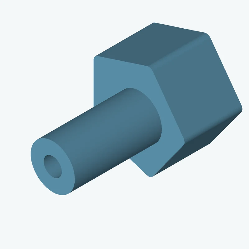 5-sided polygon section, 30 mm across corners, extruded 17 mm thick — 3487