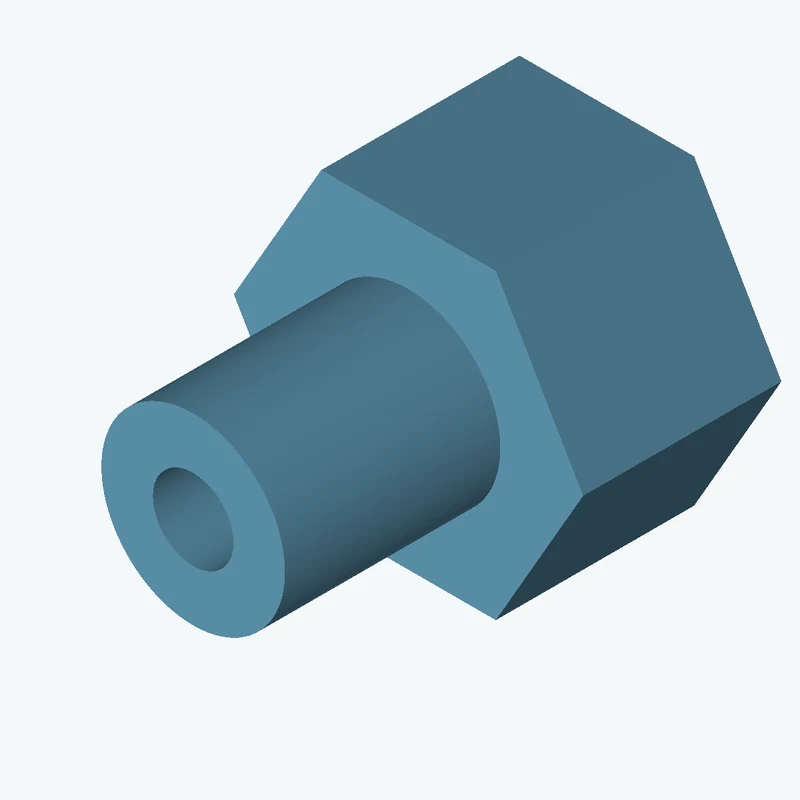 6-sided polygon section, 49.48 mm across corners, extruded 28.1 mm thick — 3506