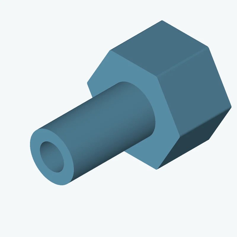 6-sided polygon section, 44.68 mm across corners, extruded 24.7 mm thick — 3534