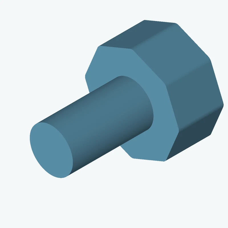 8-sided polygon section, 51.24 mm across corners, extruded 24.2 mm thick — 3687