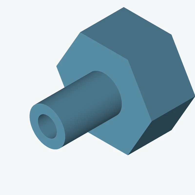 6-sided polygon section, 53.62 mm across corners, extruded 24.5 mm thick — 3807