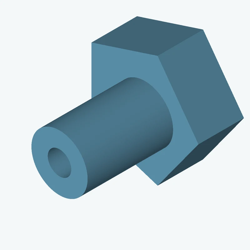 5-sided polygon section, 60 mm across corners, extruded 23.1 mm thick — 3847