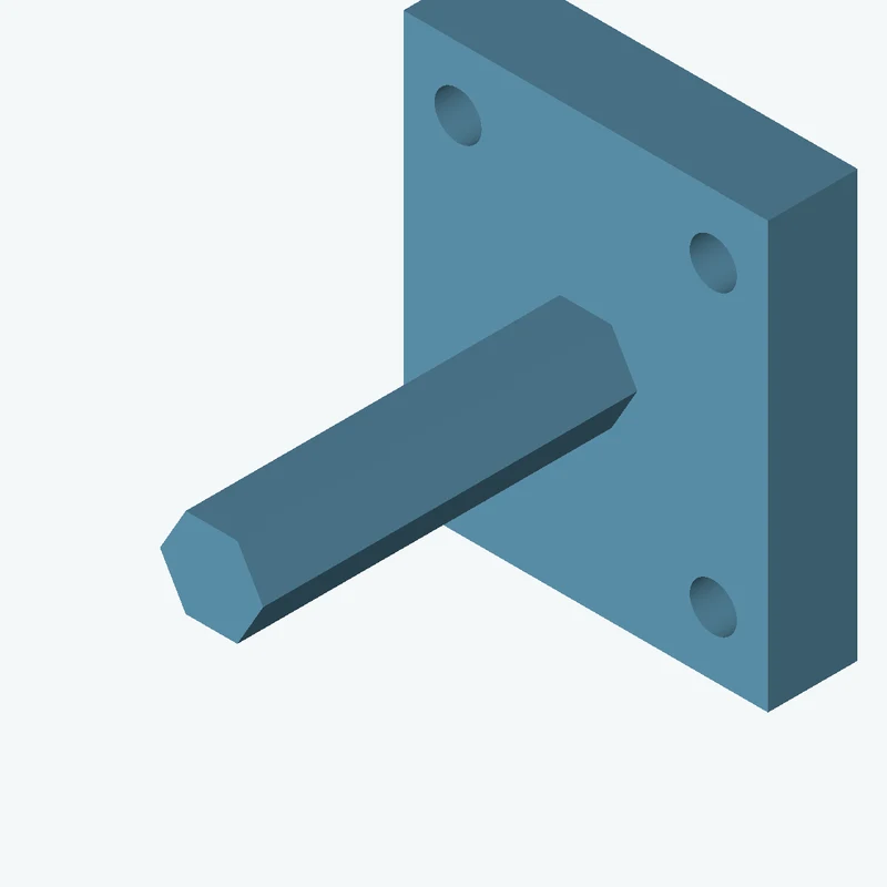 Rectangular body, 65 × 75.9 × 16 mm (W×D×H) — 3849