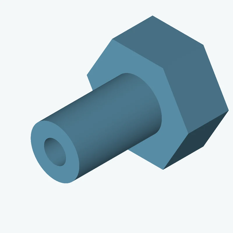 6-sided polygon section, 50 mm across corners, extruded 19.9 mm thick — 3852