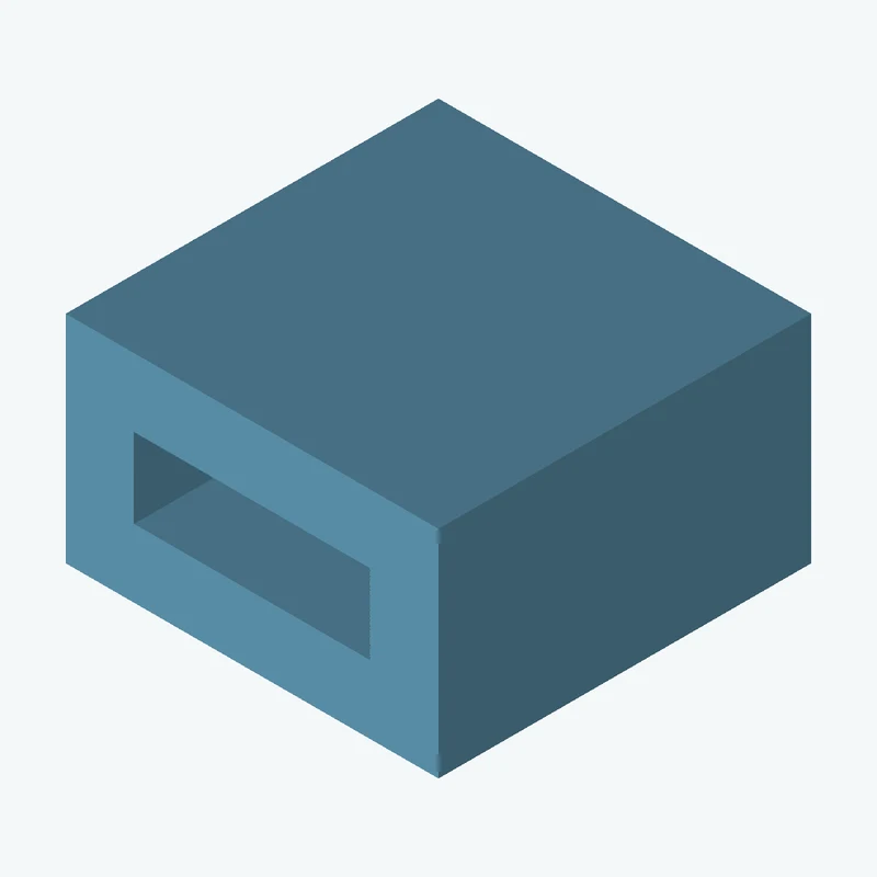 Rectangular body, 30 × 17.4 × 30 mm (W×D×H) — 0833