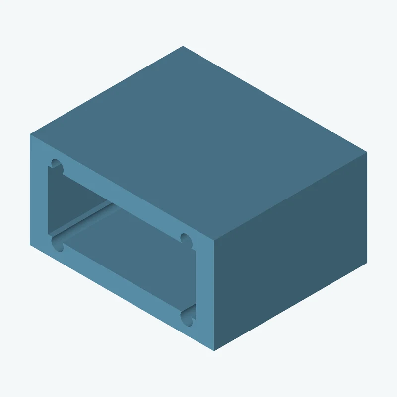 Rectangular body, 48.63 × 25.3 × 40.4 mm (W×D×H) — 2299