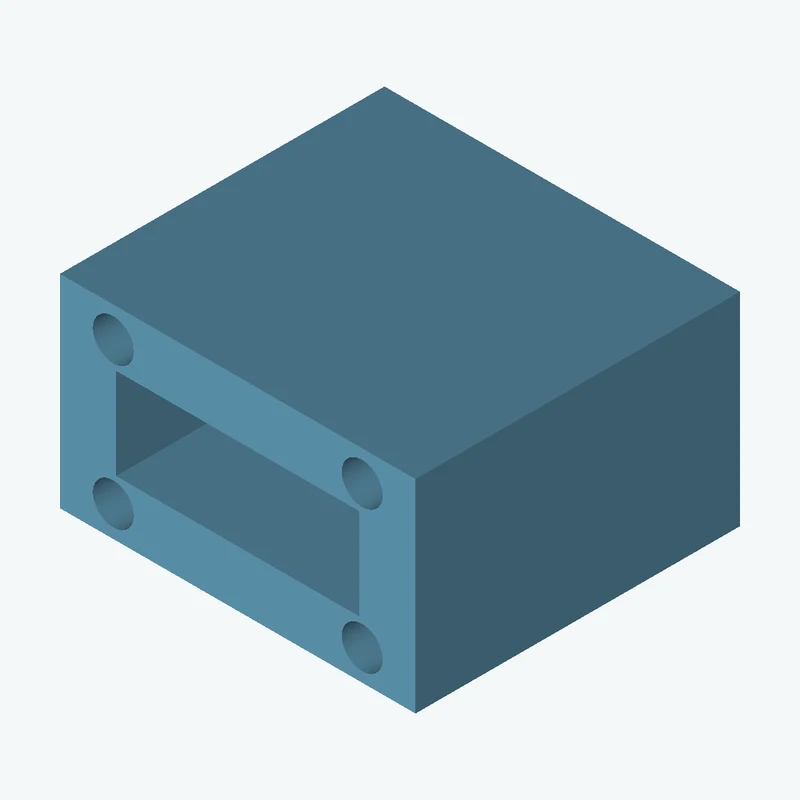 Rectangular body, 37.47 × 21.4 × 34.2 mm (W×D×H) — 3010