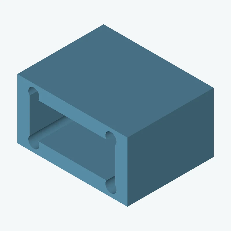 Rectangular body, 52.97 × 28.8 × 41.5 mm (W×D×H) — 3142