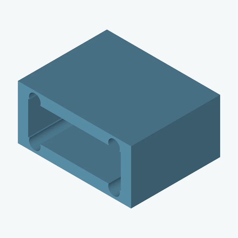 Rectangular body, 62.39 × 29.7 × 49.1 mm (W×D×H) — 3322