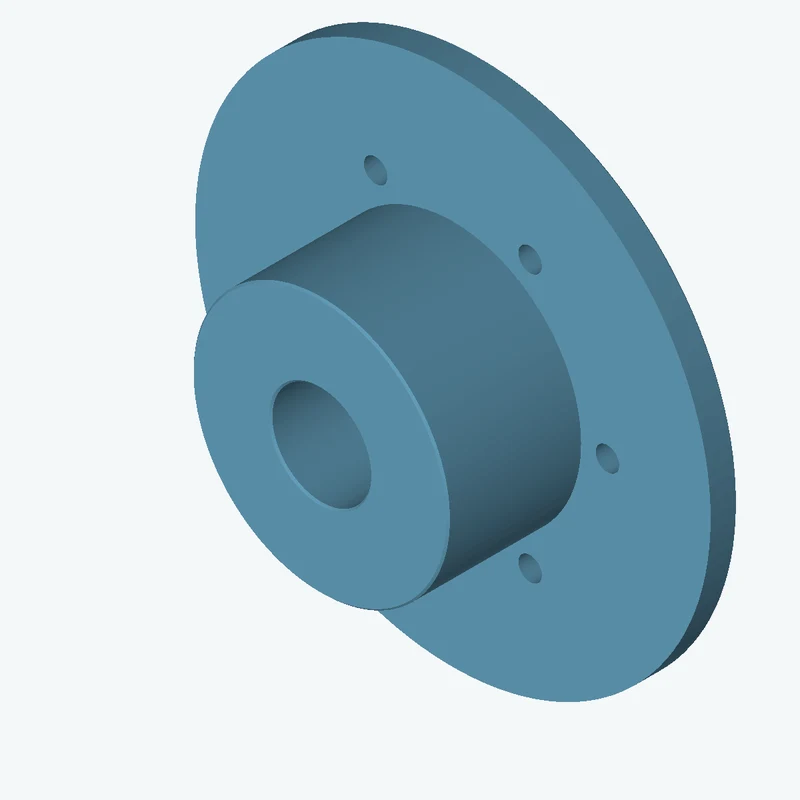 Revolved body, Ø70 mm × 43.7 mm tall with Ø27 mm bore, Ø140.8 mm × 7.4 mm flange — 0062