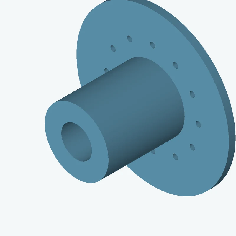 Revolved body, Ø65 mm × 84.3 mm tall with Ø31.1 mm bore, Ø155.3 mm × 6.8 mm flange — 0069