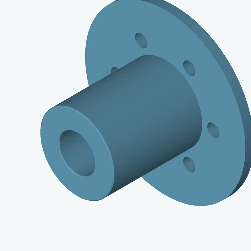 Revolved body, Ø38.73 mm × 51.2 mm tall with Ø18.7 mm bore, Ø83.9 mm × 4.8 mm flange — 0322