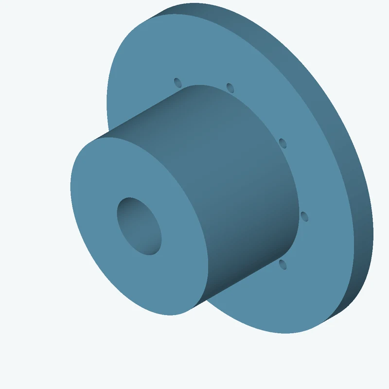 Revolved body, Ø77.11 mm × 61.7 mm tall with Ø25 mm bore, Ø138.4 mm × 10.8 mm flange — 0366