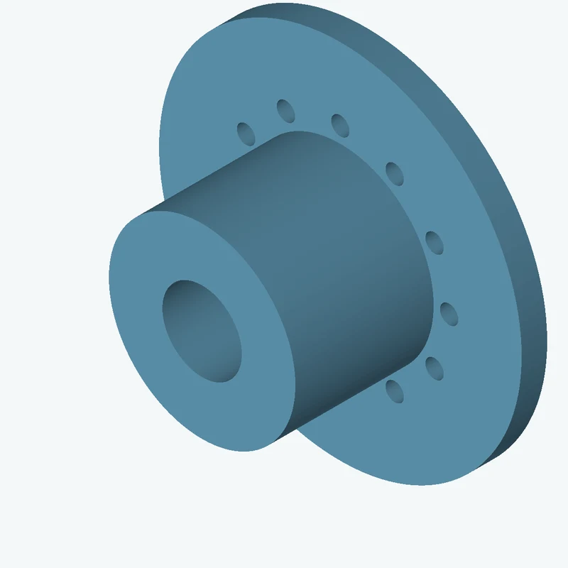 Revolved body, Ø85.54 mm × 75.1 mm tall with Ø36.4 mm bore, Ø166.3 mm × 11.7 mm flange — 0496
