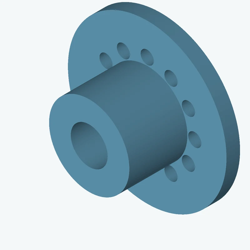 Revolved body, Ø51.48 mm × 45.9 mm tall with Ø23.6 mm bore, Ø101.7 mm × 8.7 mm flange — 0505