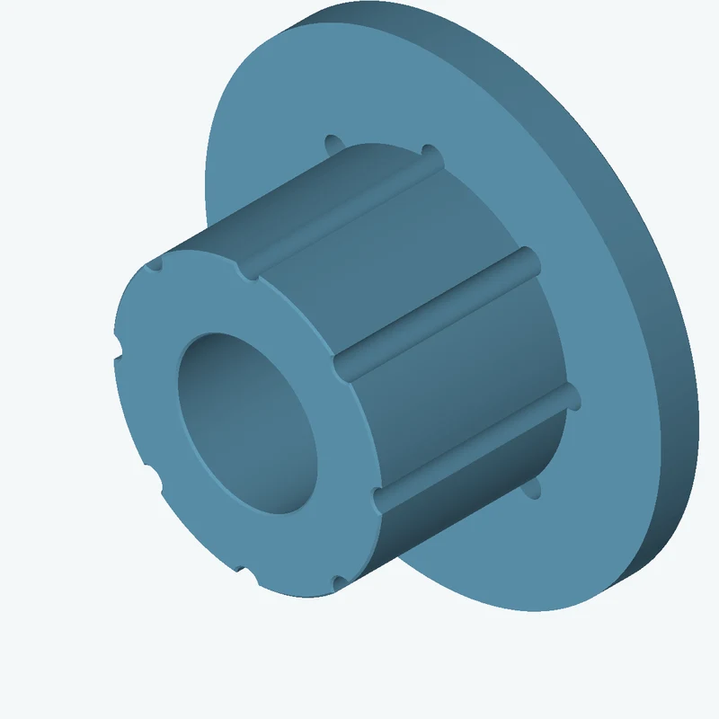 Revolved body, Ø75 mm × 63.1 mm tall with Ø38.9 mm bore, Ø127 mm × 11.1 mm flange — 0531
