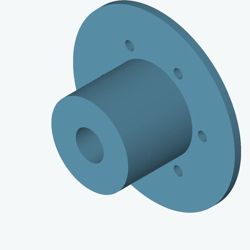 Revolved body, Ø72.96 mm × 66.9 mm tall with Ø26.6 mm bore, Ø153.6 mm × 6 mm flange — 0579