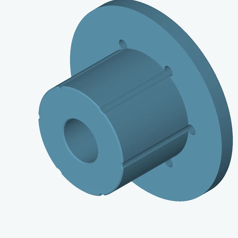 Revolved body, Ø67.53 mm × 61.6 mm tall with Ø27.1 mm bore, Ø120.3 mm × 9.5 mm flange — 0592