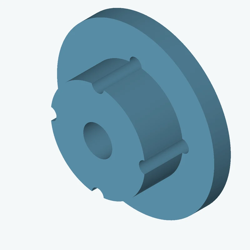 Revolved body, Ø66.4 mm × 38.4 mm tall with Ø20.4 mm bore, Ø110.9 mm × 11.7 mm flange — 0594
