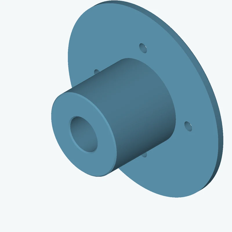 Revolved body, Ø54.47 mm × 54.8 mm tall with Ø22.8 mm bore, Ø125.1 mm × 4.9 mm flange — 0959