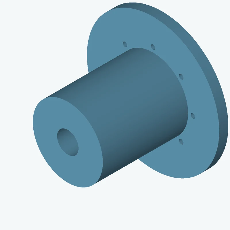 Revolved body, Ø50.96 mm × 68.6 mm tall with Ø15.6 mm bore, Ø96.2 mm × 6.6 mm flange — 1238