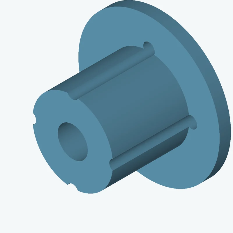 Revolved body, Ø45 mm × 49 mm tall with Ø16.8 mm bore, Ø79.1 mm × 6.3 mm flange — 1280