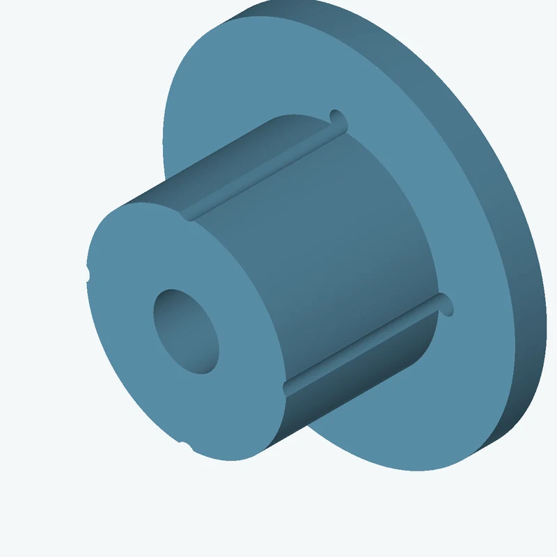 Revolved body, Ø34.65 mm × 31.9 mm tall with Ø11.4 mm bore, Ø61 mm × 5.5 mm flange — 1364