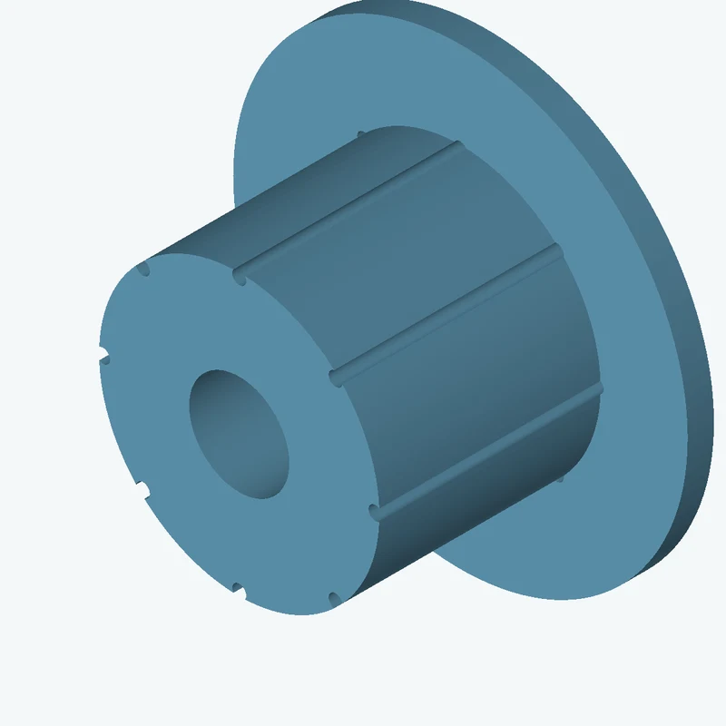 Revolved body, Ø65 mm × 57.4 mm tall with Ø23.2 mm bore, Ø105.4 mm × 6.1 mm flange — 1436
