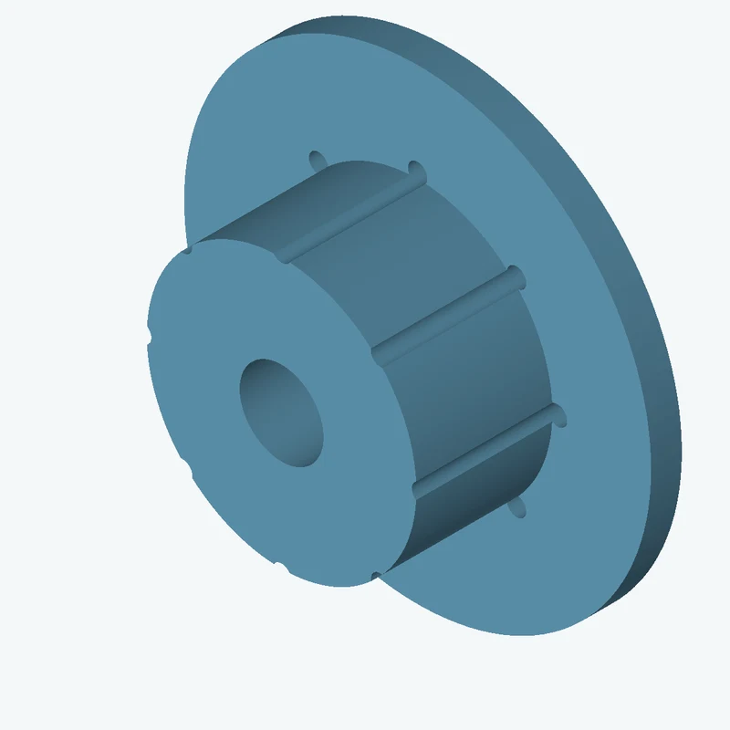 Revolved body, Ø89.39 mm × 55.3 mm tall with Ø27.8 mm bore, Ø154.8 mm × 10.2 mm flange — 1507