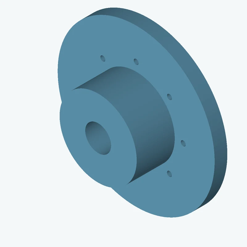 Revolved body, Ø49.89 mm × 32.8 mm tall with Ø16.7 mm bore, Ø101.6 mm × 8.2 mm flange — 1596