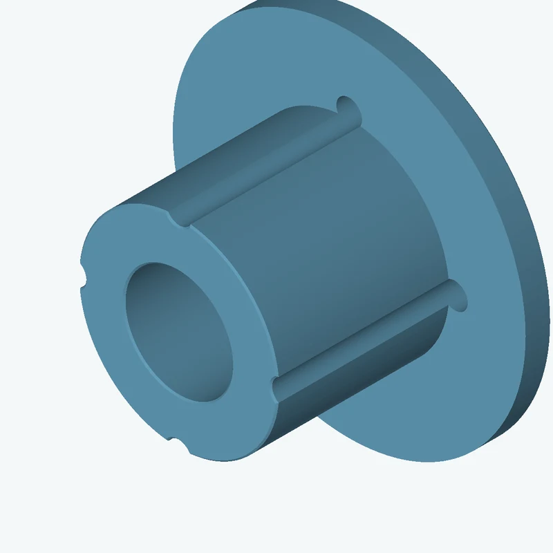 Revolved body, Ø65.47 mm × 64.6 mm tall with Ø35.2 mm bore, Ø115.5 mm × 8.5 mm flange — 1948
