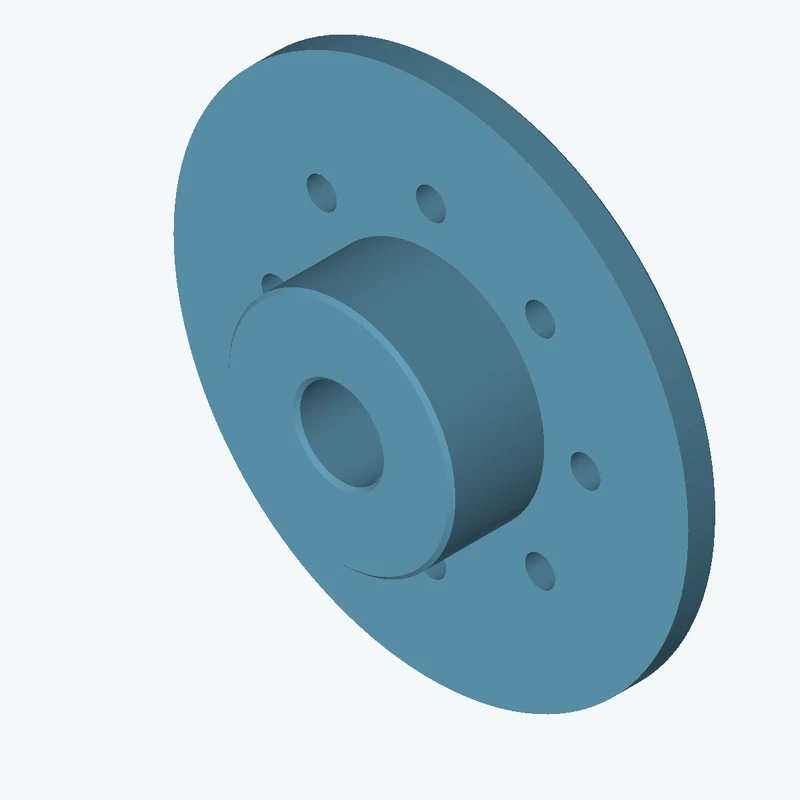 Revolved body, Ø63.23 mm × 34.3 mm tall with Ø23.4 mm bore, Ø143.7 mm × 8.5 mm flange — 1990
