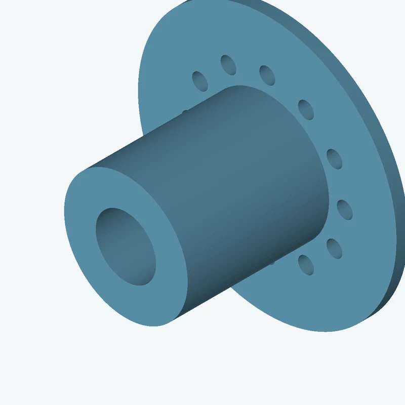 Revolved body, Ø25 mm × 31 mm tall with Ø12.2 mm bore, Ø52.3 mm × 2.4 mm flange — 2030