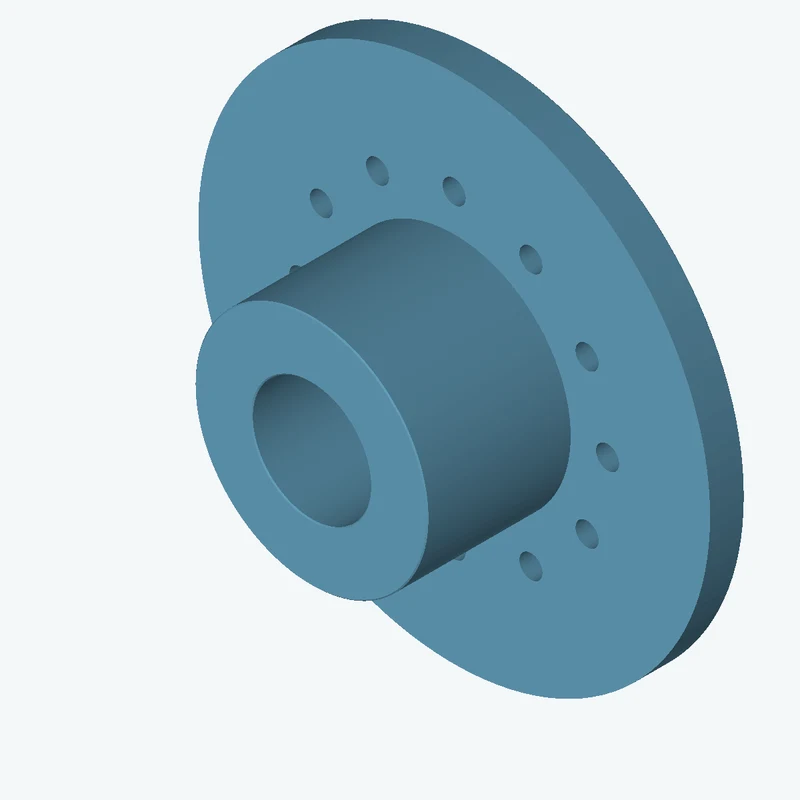 Revolved body, Ø85 mm × 65 mm tall with Ø43.2 mm bore, Ø186.8 mm × 12.7 mm flange — 2228