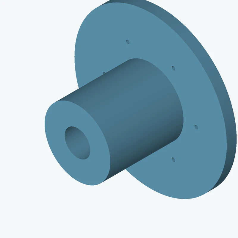 Revolved body, Ø81.6 mm × 103 mm tall with Ø31.8 mm bore, Ø188.9 mm × 12.3 mm flange — 2281