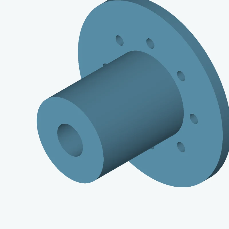 Revolved body, Ø26.62 mm × 35.3 mm tall with Ø10.2 mm bore, Ø57.6 mm × 3.4 mm flange — 2556