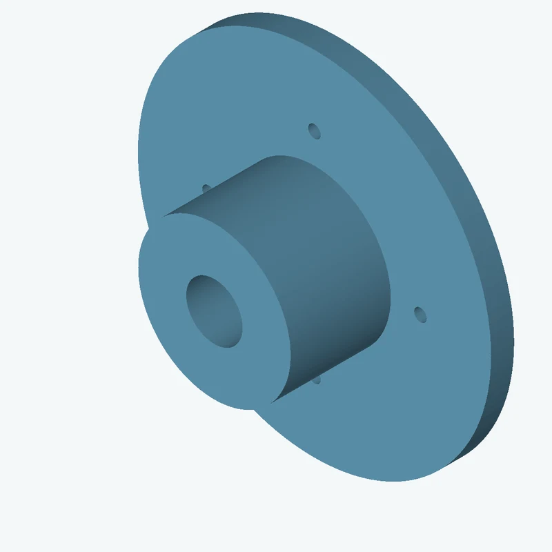 Revolved body, Ø64.74 mm × 52.3 mm tall with Ø23.9 mm bore, Ø150 mm × 9.8 mm flange — 2646