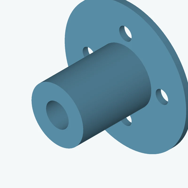 Revolved body, Ø34.84 mm × 49.4 mm tall with Ø15.2 mm bore, Ø81.9 mm × 3.5 mm flange — 2897