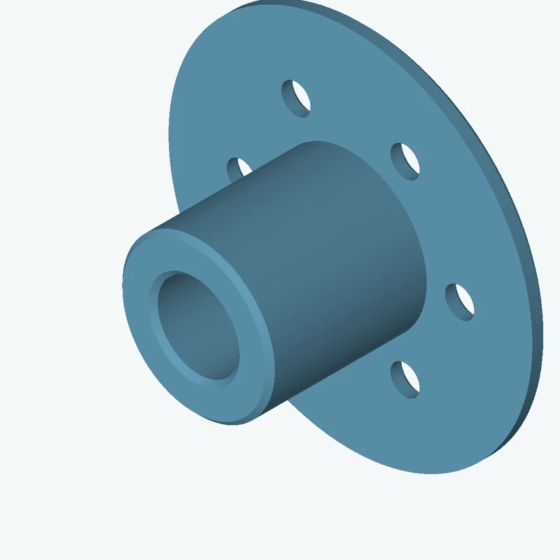 Revolved body, Ø22.49 mm × 25.4 mm tall with Ø12.1 mm bore, Ø53.7 mm × 2.3 mm flange — 2917