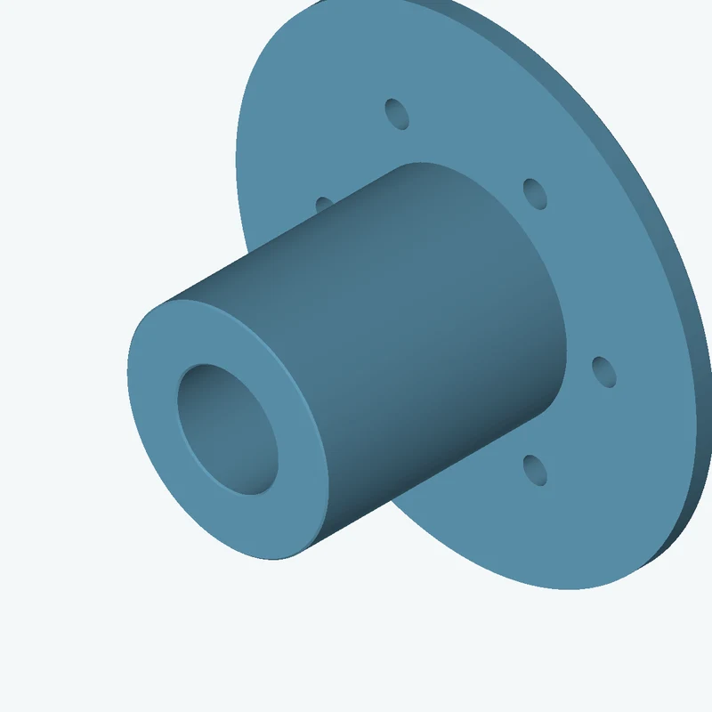 Revolved body, Ø53.14 mm × 68.2 mm tall with Ø26.6 mm bore, Ø121.4 mm × 5.1 mm flange — 3145