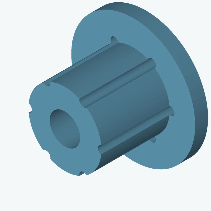 Revolved body, Ø74.61 mm × 83.1 mm tall with Ø31.1 mm bore, Ø126.7 mm × 13.2 mm flange — 3147