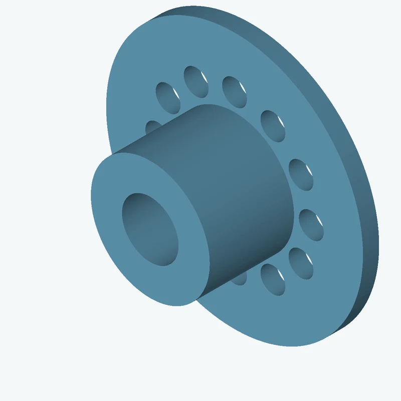 Revolved body, Ø20.6 mm × 17.4 mm tall with Ø9.8 mm bore, Ø44.5 mm × 2.8 mm flange — 3276