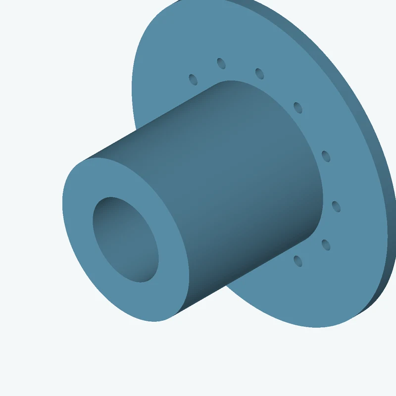 Revolved body, Ø63.25 mm × 72 mm tall with Ø32.9 mm bore, Ø127.5 mm × 5.3 mm flange — 3281