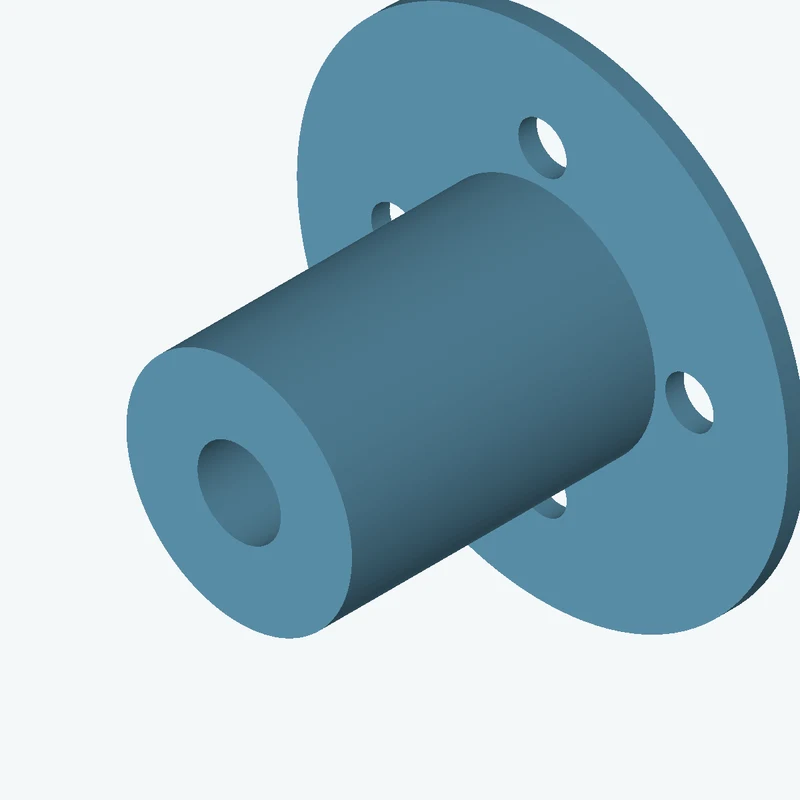 Revolved body, Ø39.28 mm × 56 mm tall with Ø14.5 mm bore, Ø85.5 mm × 3.2 mm flange — 3407