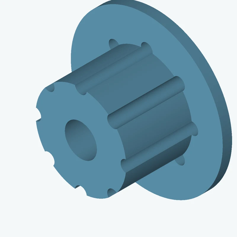 Revolved body, Ø65 mm × 54 mm tall with Ø23 mm bore, Ø109 mm × 6.7 mm flange — 3646