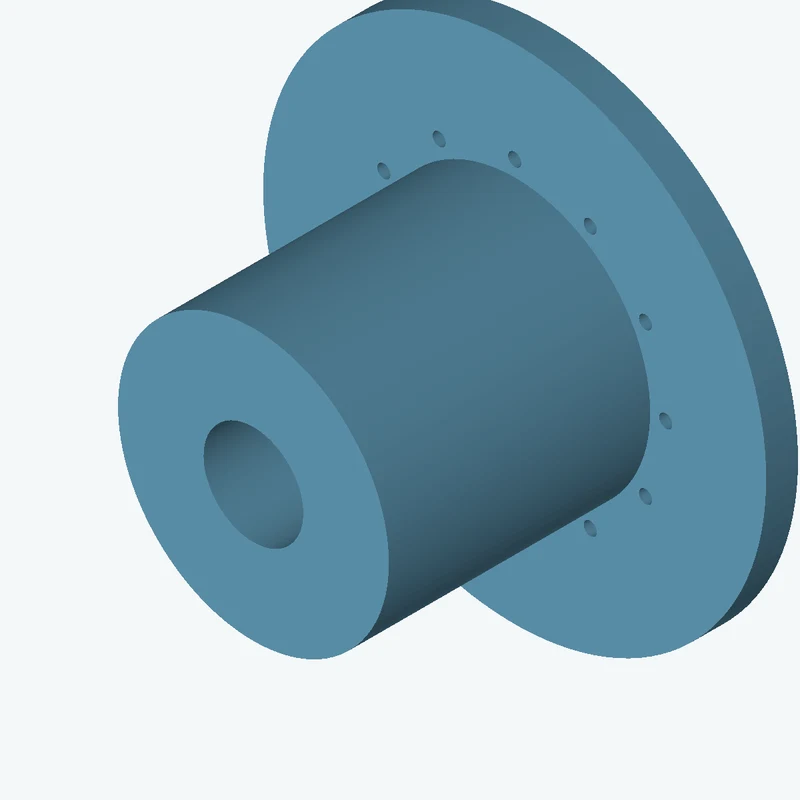 Revolved body, Ø66.34 mm × 71.8 mm tall with Ø24.4 mm bore, Ø123.2 mm × 7.8 mm flange — 3673